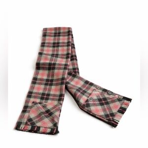 Scardigan by Cisco 100% Australian Wool Plaid Button Scarf Wrap